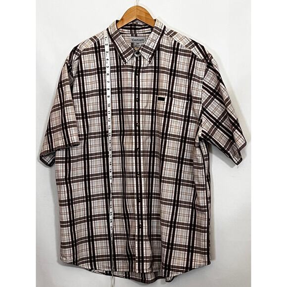Carhartt Brown Plaid Short Sleeve 2XL Tall Pre-Owned in good condition - Picture 3 of 10